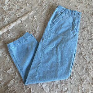 Talbots Womens 6 Wide Leg Jeans Pants Light Blue High Waist